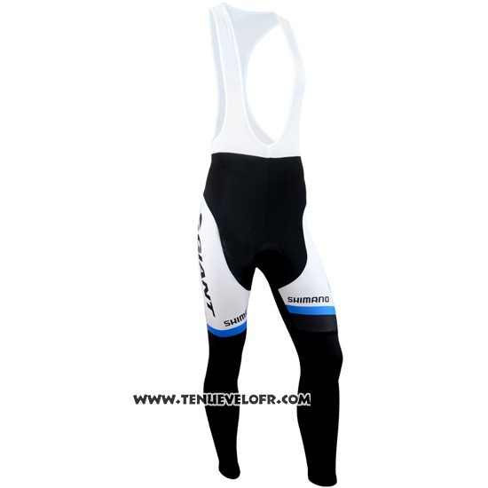 2014 Maillot Ciclismo Giant Shimano Noir et Blanc Manches Longues et Cuissard